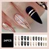 Artificial Nails Finger with Gold Foil Decor Odorless Provides a Comfortable Experience for Hot Girl Dress Matching
