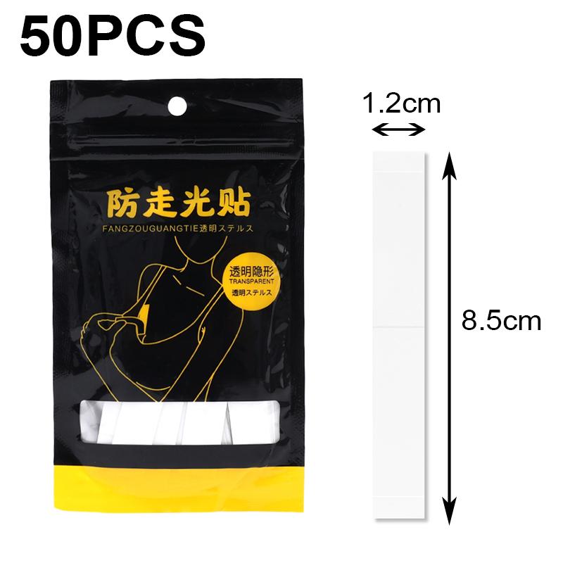

50 шт., противоскользящая невидимая безопасная лента для тела, клейкая ткань, двусторонние ленты, наклейка на кожу, безопасная полоска для бюстгальтера, прозрачная лента для нижнего белья S