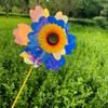 PVC Rotating Sunflower Wind Spinner Stake Standing Lawn Flower Pinwheel  Outdoor Party Picnic Decor