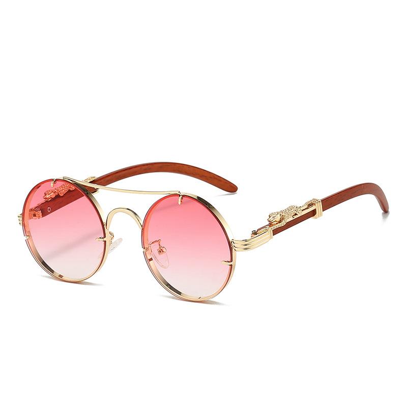 

Солнцезащитные очки JYL TS Защита от УФ Двойная перемычка Леопардовый Круглые Мужские/3009 B-3033 ярко лаванды