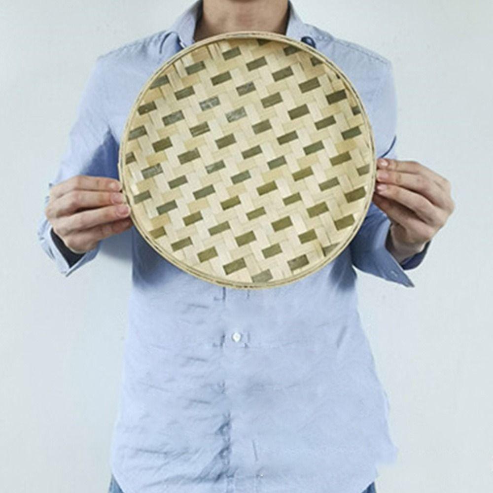 New Arrival Fruit Bread Basket Fruit Bread Basket Weaving Bamboo Sieve DIY Decorative Storage Trays Raft Round Dustpan