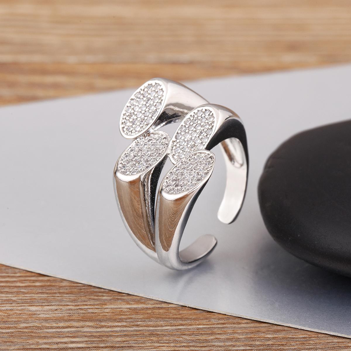 

Nidin Hot Sale Fashion Shiny Crystal Zircon Open Rings Adjustable For Women Men Anniversary Party Finger Jewelry Gifts resizable серебряный