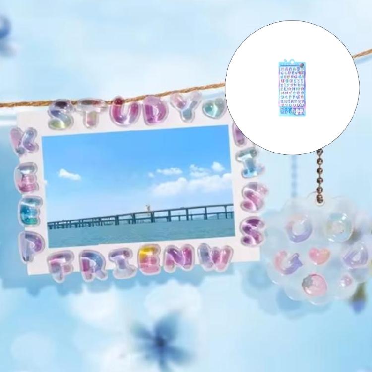 1 Sheet PVC And Epoxy Resin Letter Sticker Colorful 3D Raised Letter Detail For Kids Projects Craft User Friendly