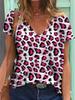Leopard Butterfly 3D Print T-Shirts Women's Streetwear Short Sleeve V-Neck T Shirt Casual Tops Y2k Harajuku Tees Female Clothing