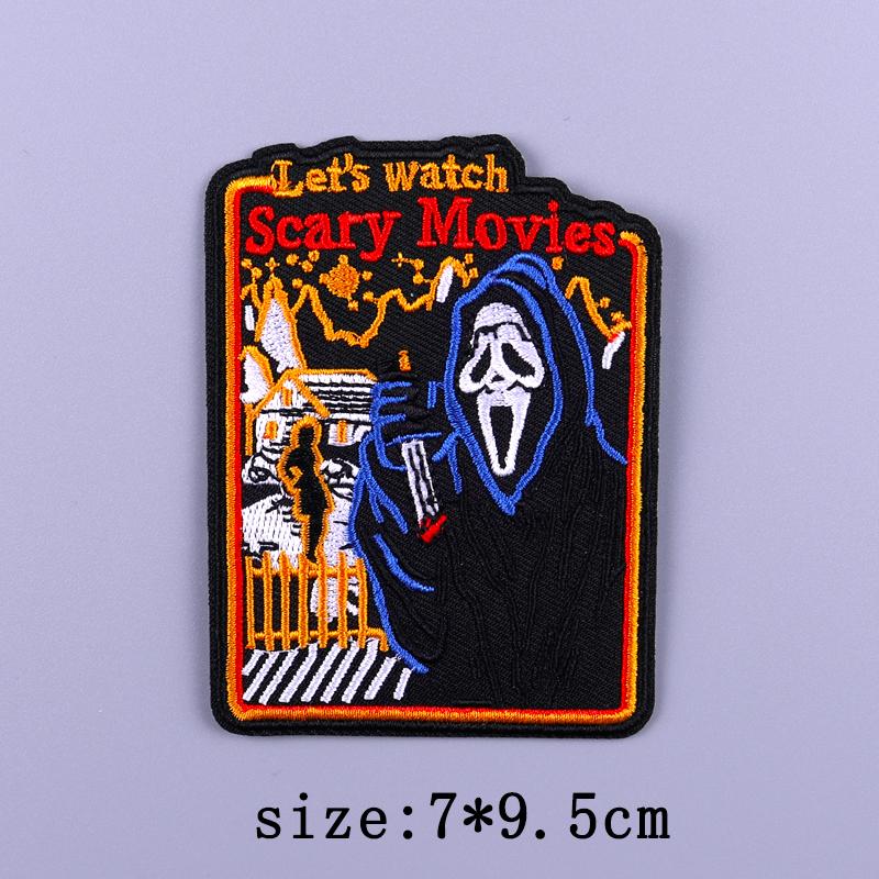 Punk Patch Iron On Embroidered Patches For Clothing Thermoadhesive Patches On Clothes Rock Biker Patch For Clothes Hook Loop