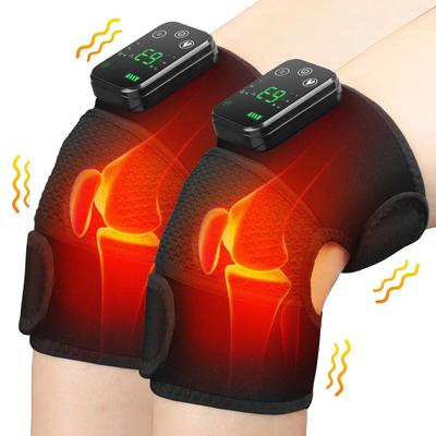 Smartes Vibrations-Kniemassagegerät Schulter Ellbogen Bein 3 in 1 Heizkissen Kabellos Temperatur Gelenkstütze Massagegerät Durchblutung