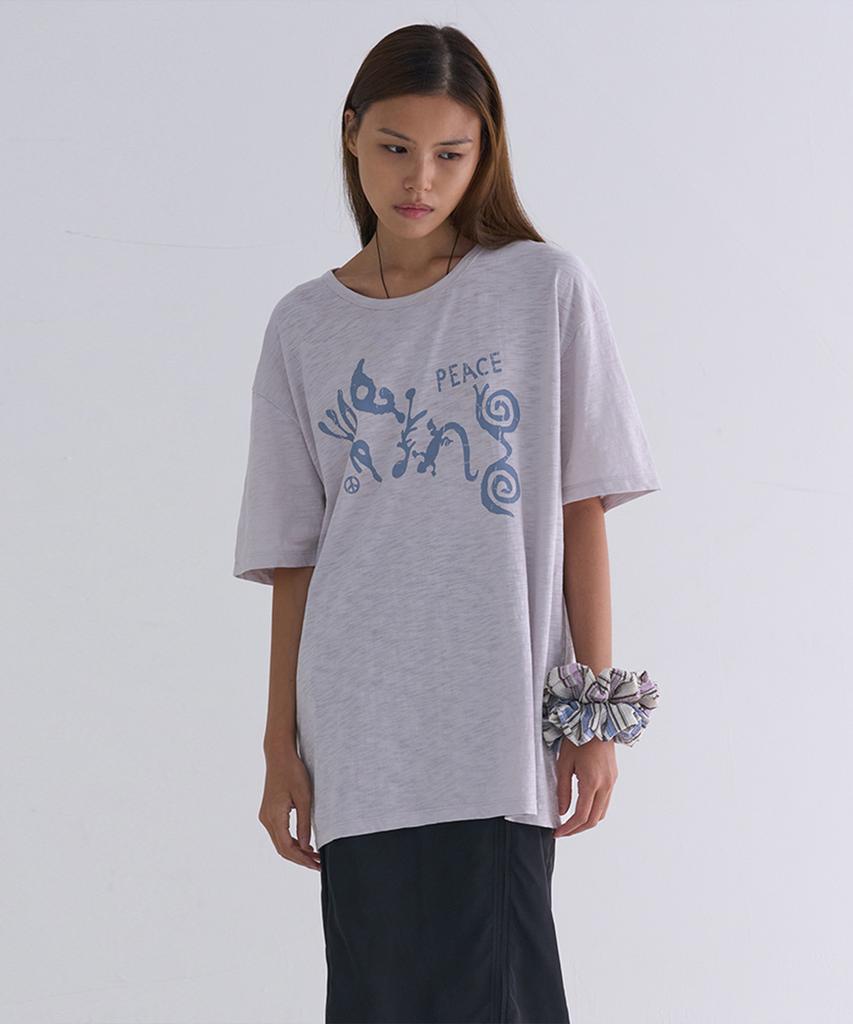 WELLBEING EXPRESS Oversized Being Nature Half Sleeve Gray