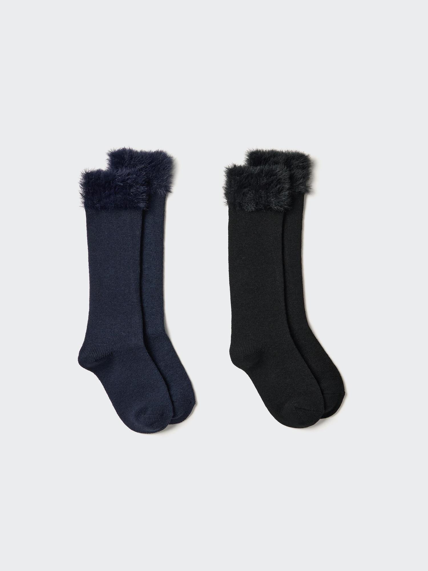 

Uniqlo Girls Heattech High Socks 2p Furry 69 NAVY/KIDS 22cm