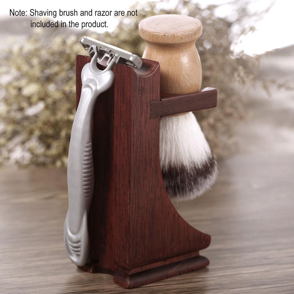 ZK20 Wood Brush Razors Drip Stand Stable Wine Red Shave Stand with Anti Slip Base for Standard Size Shave Brushes