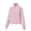 Li Ning Fitness Series Fleecegefüttertes Warm Lock Temperatur Trockenes Lockeres Stehkragen-Sweatshirt Damen Sweatshirt AWDV946-5