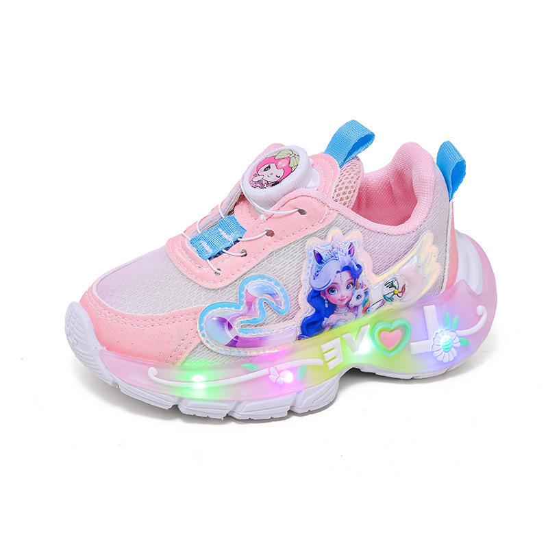 Children's Light-Up Princess Mesh Sneakers - Trendy Spring School Shoes