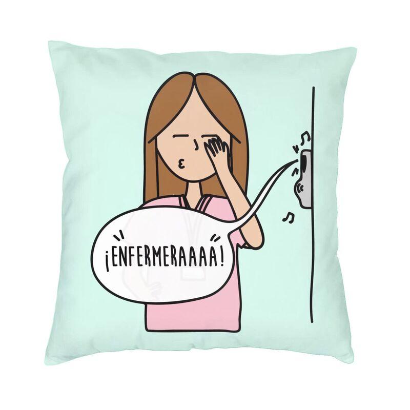 Enfermera En Apuros Doctor Nurse Medicine Square Pillow Cover Home Decorative Cushions Throw Pillow Car Double-Sided Printing
