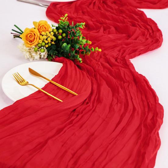 Table Flag Solid Color Pleated Design Bohemia Style Wedding Table Runner Special Events Wedding Decoration