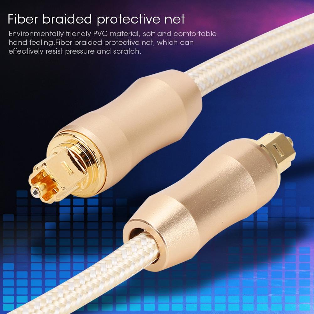 5.1 Sound Track Digital Optical Fiber Audio Cable Gold for Speaker Power Amplifier TVGold 3m