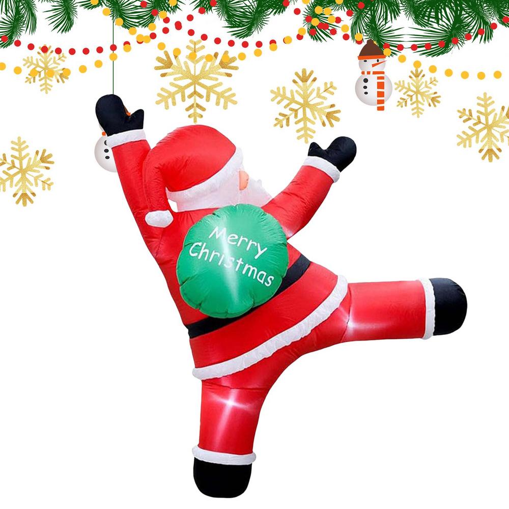 Juluppblåsbar Jultomte 1,8m Klättrande Jultomte Med Inbyggd LED Uppblåsbar Julhelgsdekoration För Trädgård