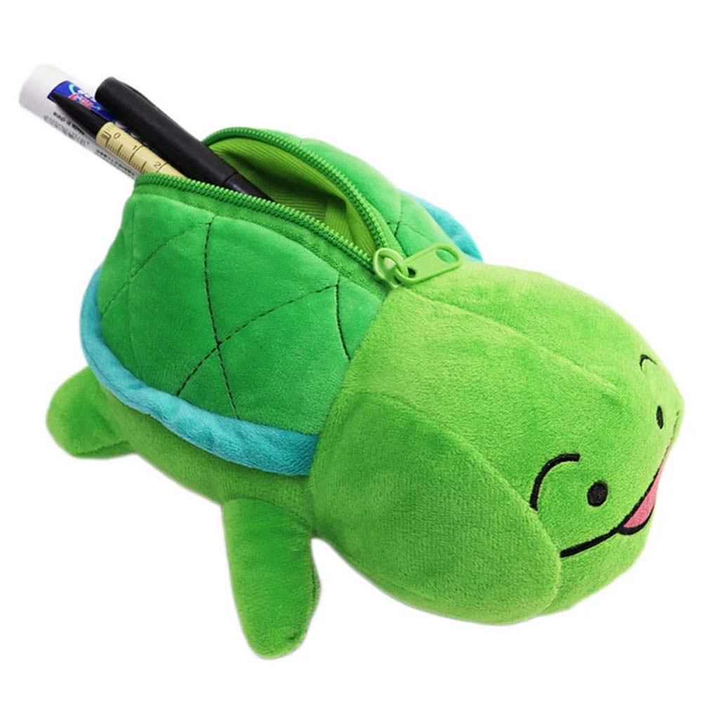 

Storage Bag Little Turtle Pen Bag Soft Stuffed Turtle Plush Pencil Pouch Student зелёный