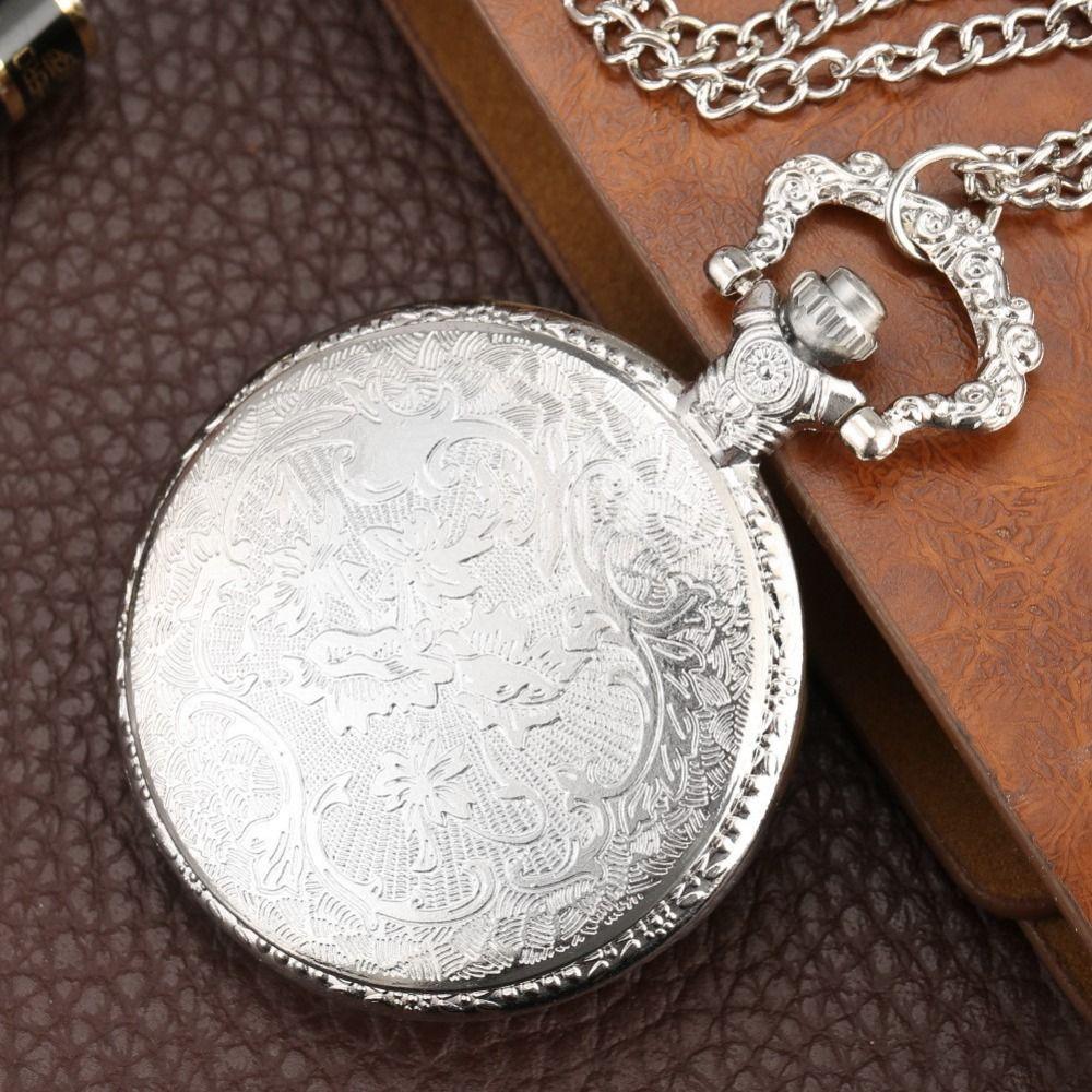 Quartz Movement Pocket Watch Steampunk Chain Watches Fashion Accessory Clock Necklace  Best Gift