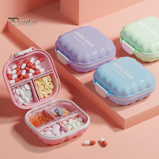 Travel Medication Box Portable Pill Box, with 7 Compartments, Moisture-Proof Dust-Proof Macaron Medicine Organizer, for Daily Use And Elderly Colorful