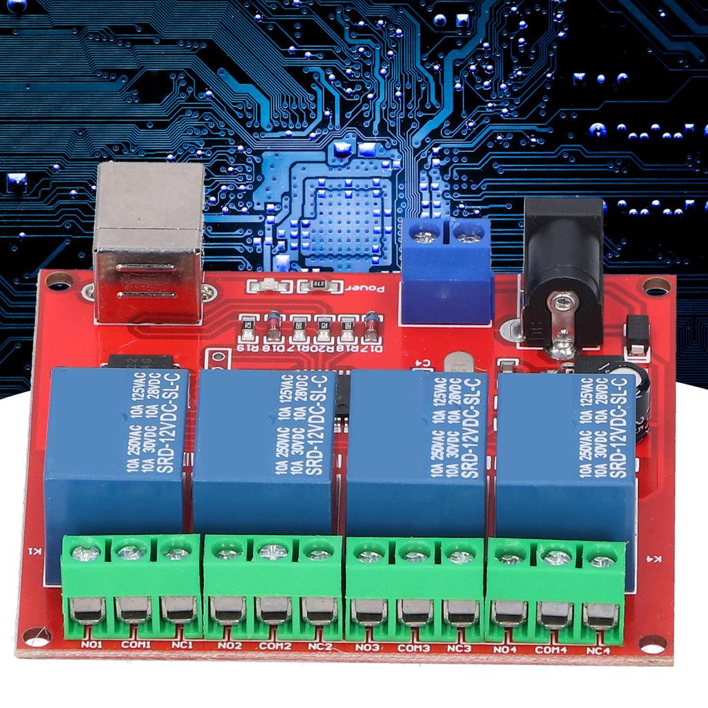 Module Relais 4 Canaux DriveFree PC Contrôleur d'Interrupteur Intelligent Carte PCB DC 12V