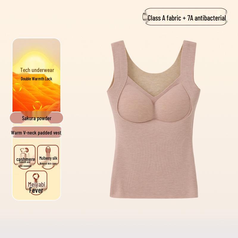 

Class A German Velvet Women s Antibacterial Double-Layer Warm Vest with Plus Velvet, No Built-In Bra XL (115-135 jin)
