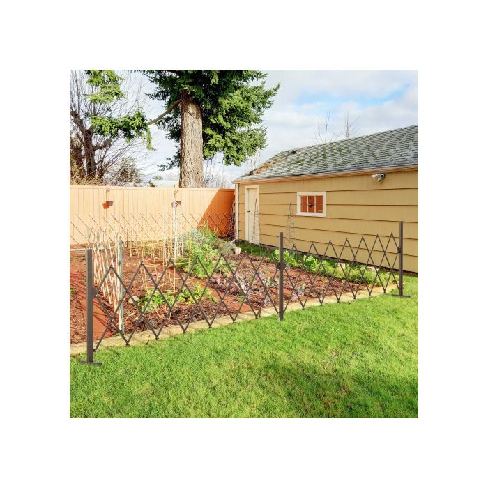 Barrière À Ciseaux - MUVOE - Extensible 52-405cm - Aluminium - Fer - Marron