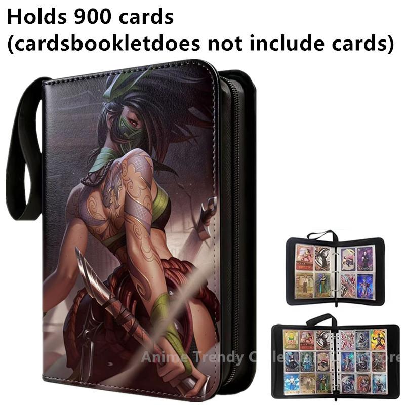 400pcs/900pcs Card Album Book Folder 4/9 Card Slots Collections Zipper Double Pocket Zipper Card Binder Holder