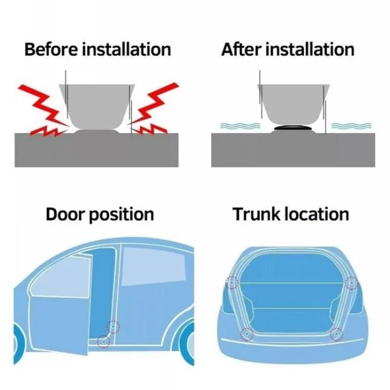 Car Door Shock Absorber Pads Buffer Bumper Anti-collision Shock Absorbing Gasket for Auto Sound Insulation Adhesive Stickers