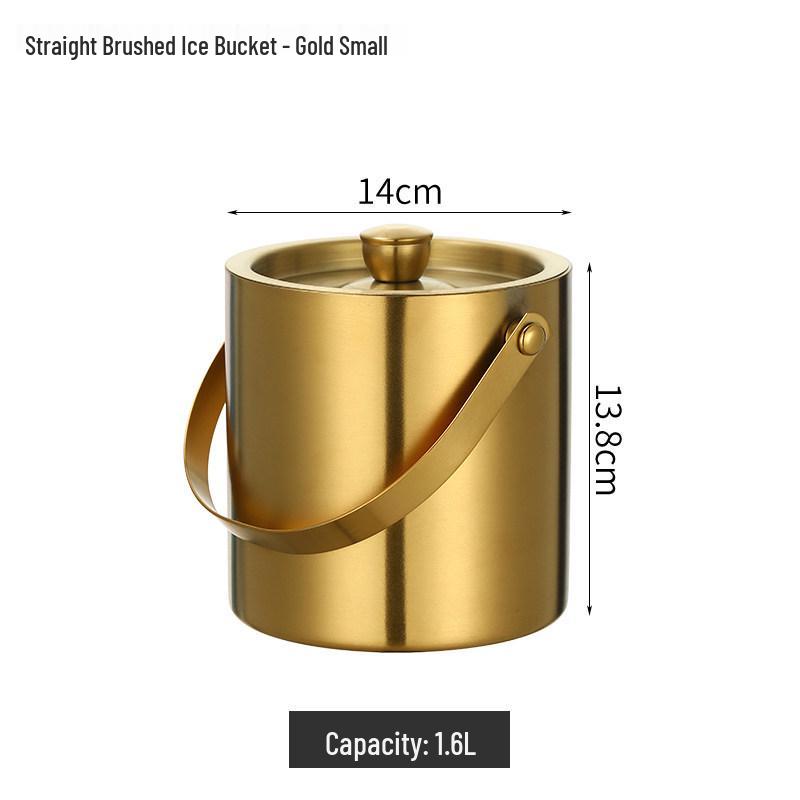Double Layer Stainless Steel Ice Bucket for Wine & Beer