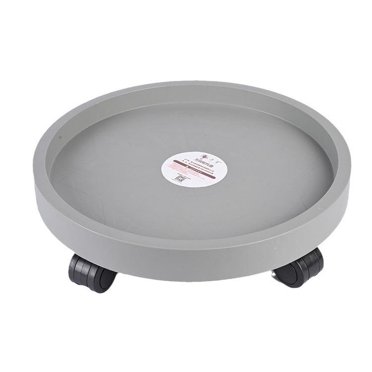 Round Movable Flower Pot Tray with Tempered Load-Bearing Wheels