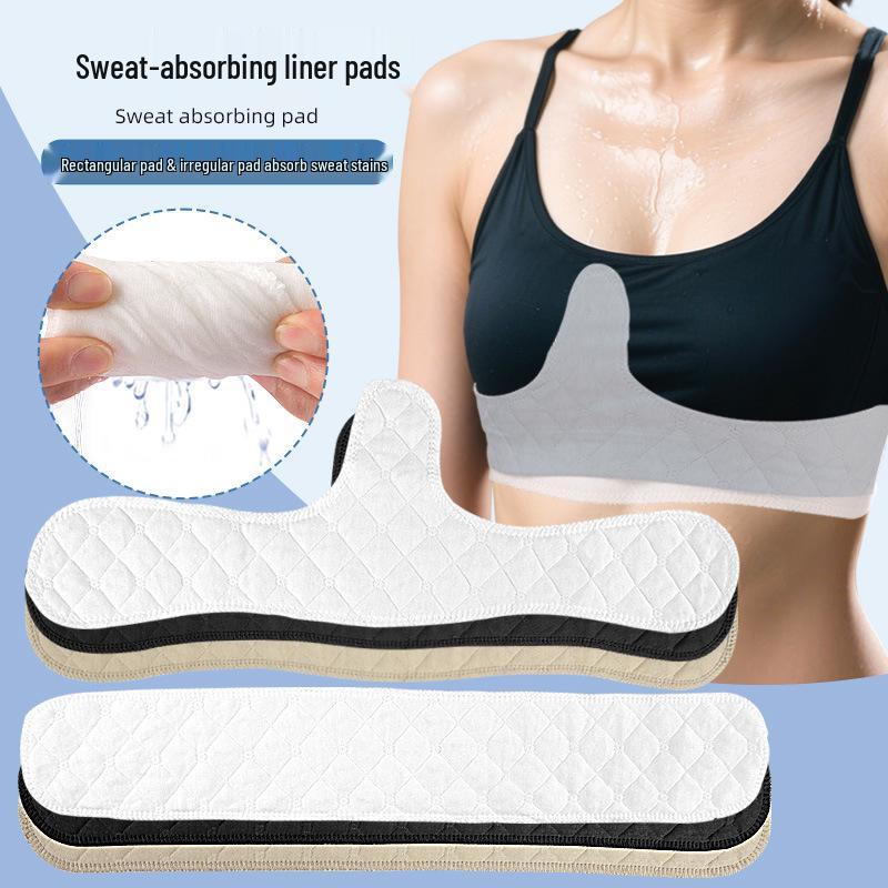 Padded Stick-On, Moisture-Wicking, Washable Bra Pads - Reusable Cotton Absorbent for Sports.