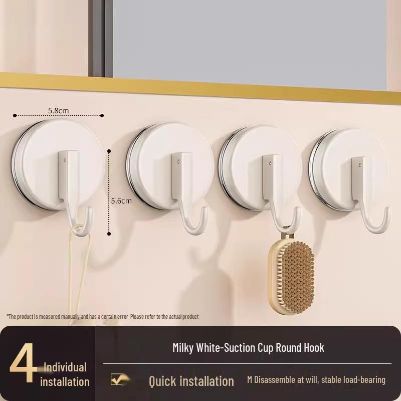 Vacuum Adhesive Suction Hooks - No-Drill, Strong Hold for Kitchen, Bathroom & Toilet Walls