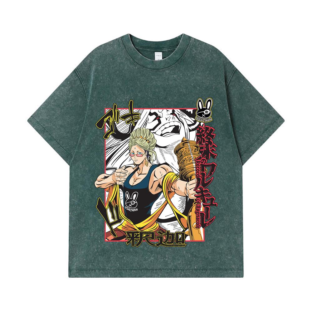 275 GSM Washed T-shirts 100% Cotton Record of Ragnarok V5 Buddha Print Unisex Heavy Cotton T Shirt