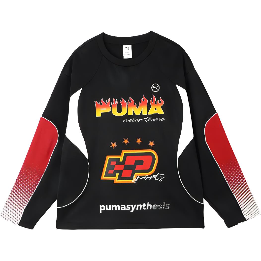 PUMA Unisex Downtown Vintage Logo Crew Neck Sweatshirt 631082-01 M