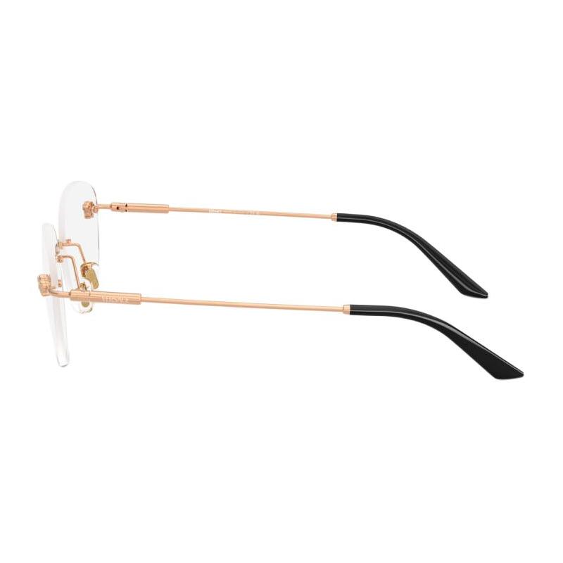 Versace Brand logo metal oval optical glasses women's rose 65991985 VE13051412-rose gold 55