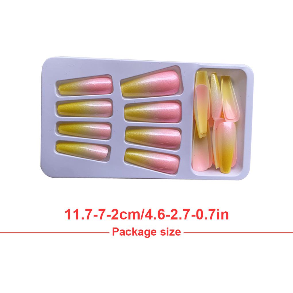 1 Set Color Street Nail Strips False Tips Colorful Gradient Color Ballerina Style DIY Decorations for Women Girls