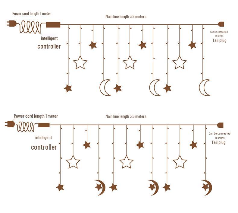 LED Star String Lights: Colorful Flashing Decorations for Bedroom, Party, and Atmosphere Enhancement.