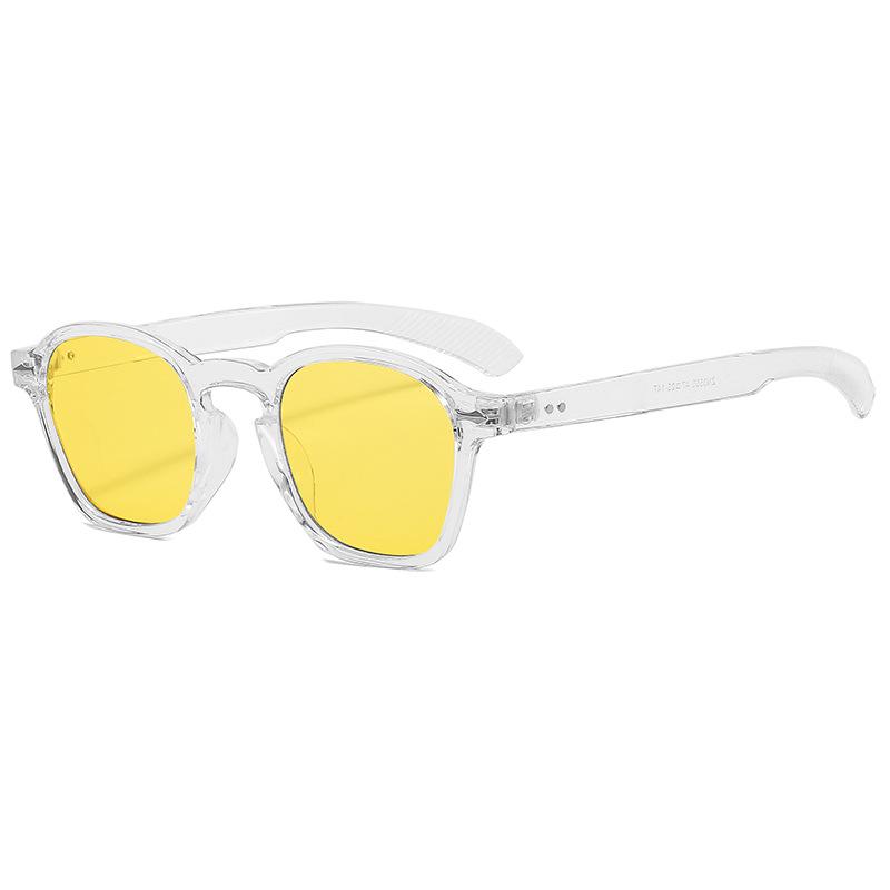 Korean Style Transparent Rice Nail Sunglasses: Trendy Unisex Metal Hinge Fashion.