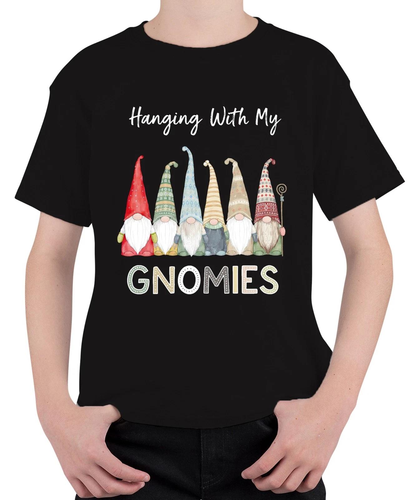 Hanging With My Gnomies Weihnachts Wichtel Zwerg Skandinavisch Unisex Kinder T-S XXL