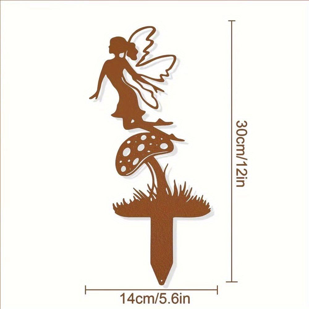 Metal Garden Fairy Statue for Outdoor Decor