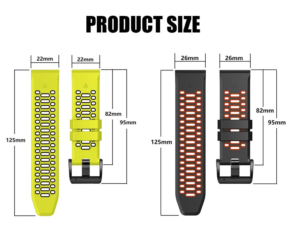 26/22mm silikonový řemínek na hodinky pro Garmin Fenix 8 Pro 8 7X 7Pro/Instinct 2X/Tactix 8 7/Enduro 3 2/Forerunner 970 965 Řemínky na hodinky