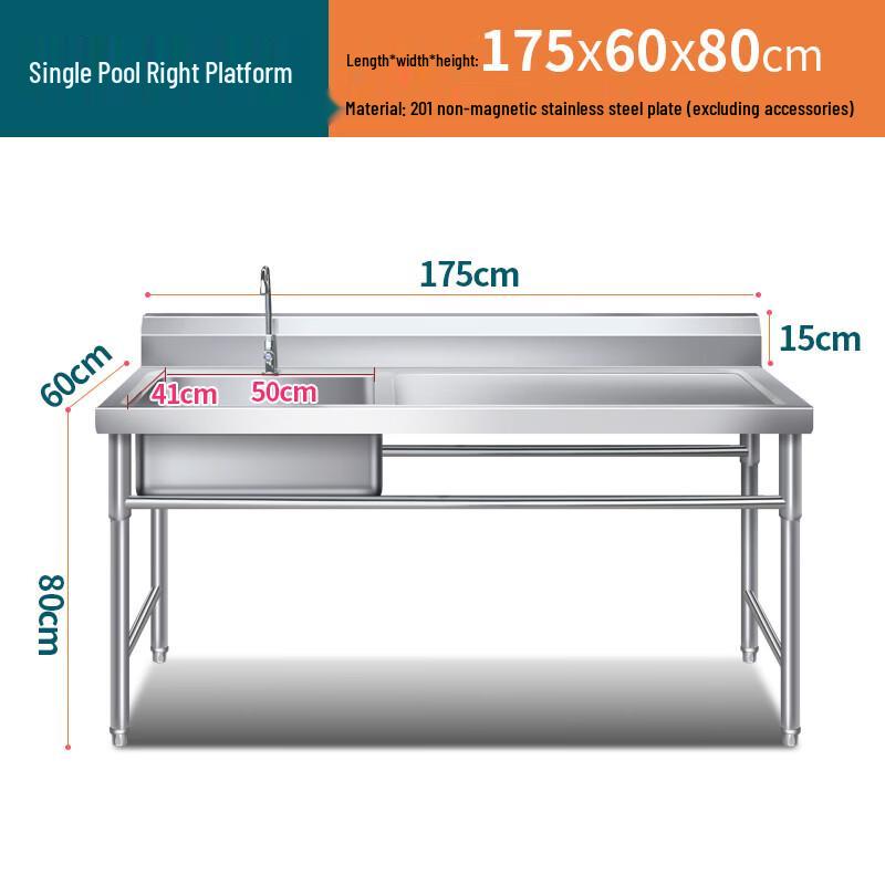Commercial Stainless Steel Kitchen Sink with Stand