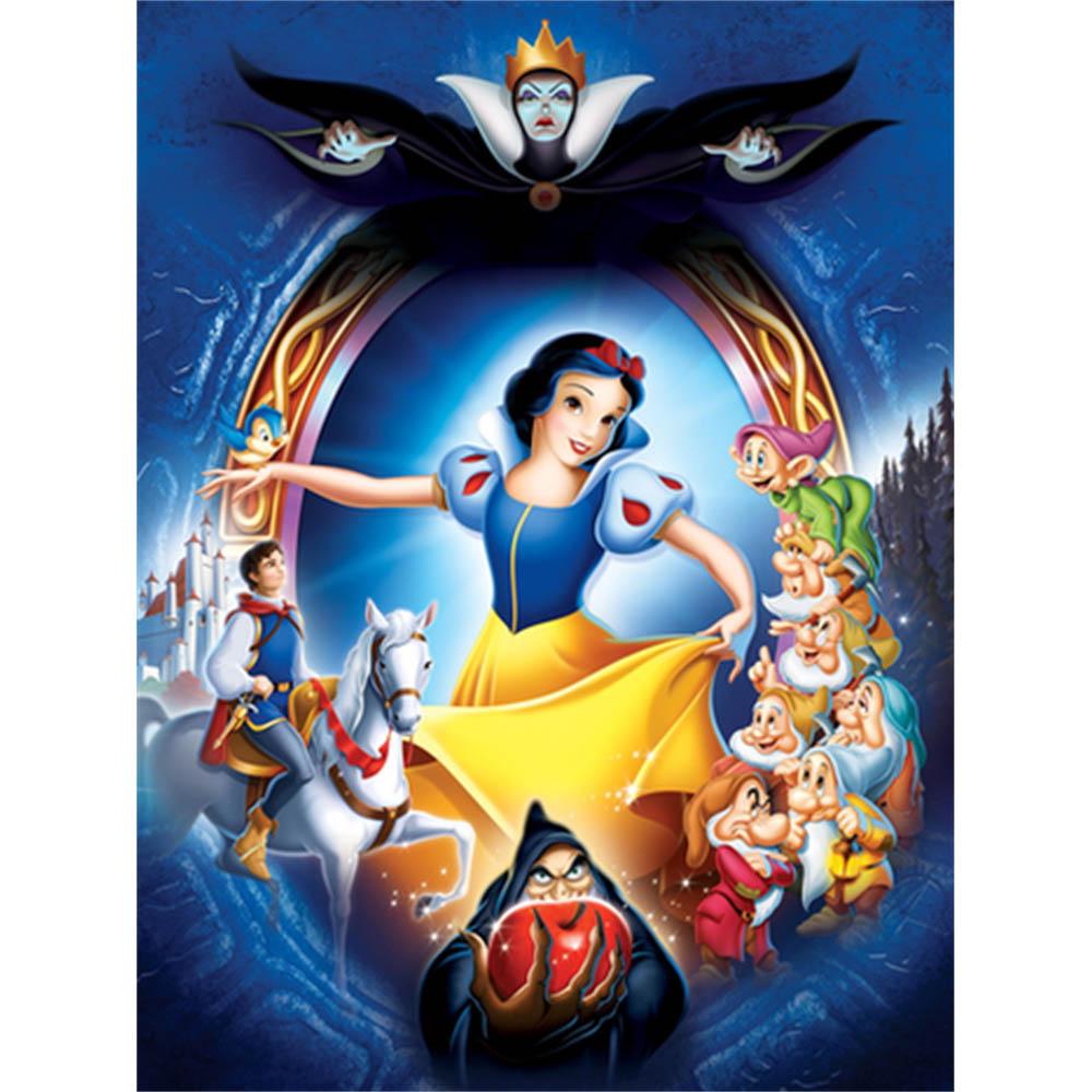Disney Biancaneve e i Sette Nani Pittura Diamante 5D Piena di Diamanti Fai da Te Pittura Diamante Fatta a Mano Kit Pittura Decorativa Cartone Animato