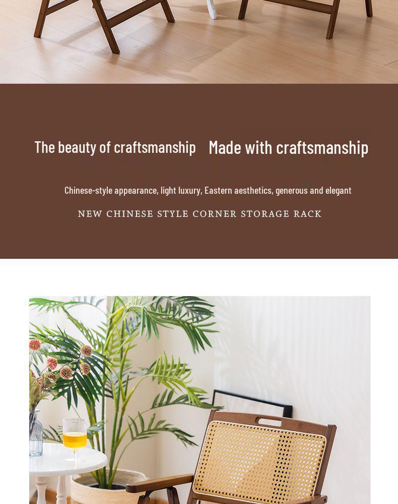 Vintage Style Portable Foldable Rattan Chair with Backrest for Home, Balcony, and Outdoor Leisure