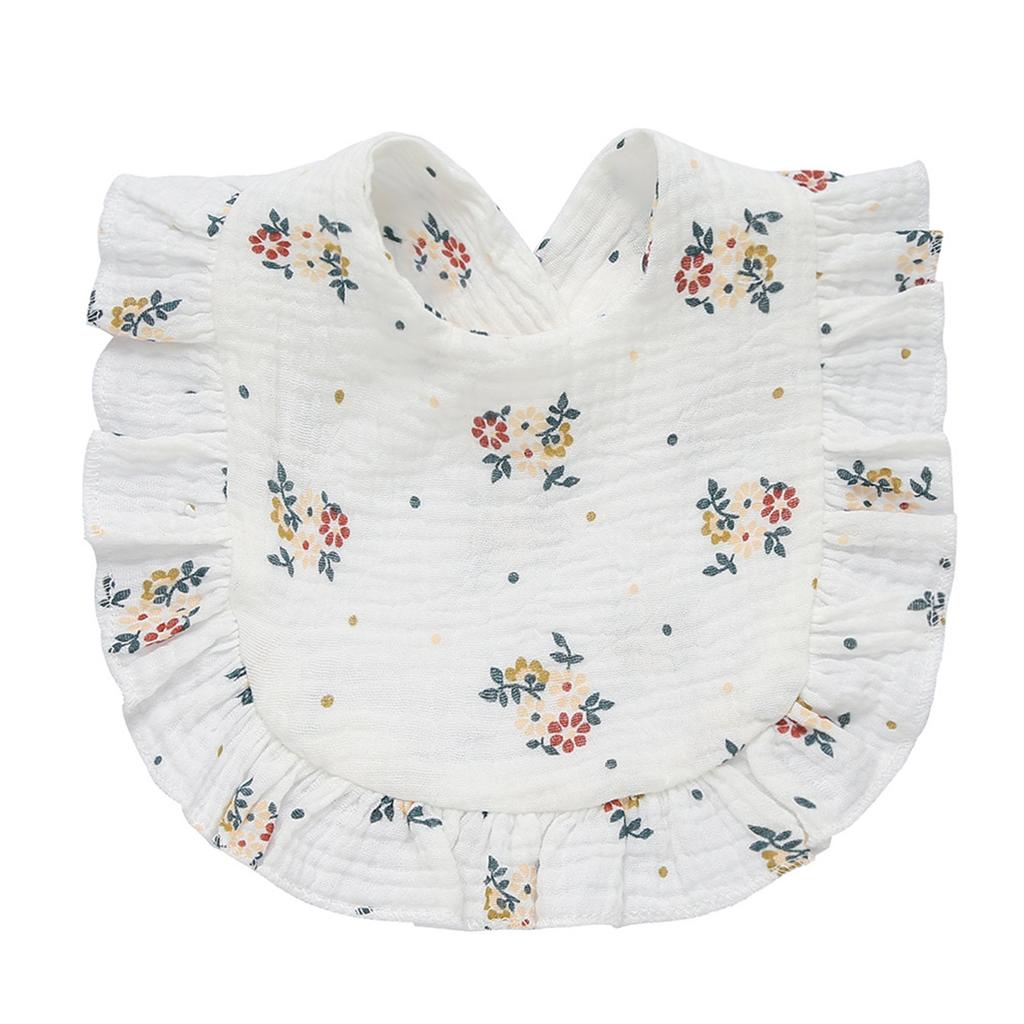 Floral Feeding Bib Burp Cloth Bib for Baby Boy Girl Gender Neutral Cotton Handkerchief Teether Drooling Bib for Newborn