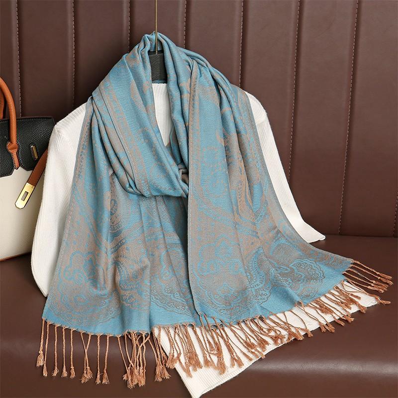 Luxury Thick Cashmere Scarf Women Print New Wraps Pashmina Travel Poncho Warm Blanket Winter Bufanda Shawl Female Stoles