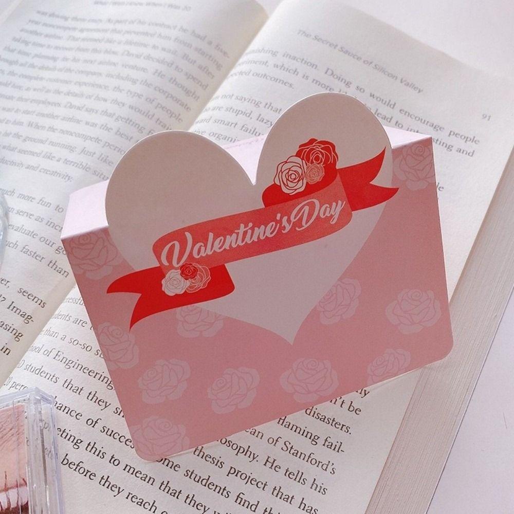 10Pcs New Heart-shaped Greeting Cards Handwritten Foldable Gift Card Blank Message Cards Valentines Day