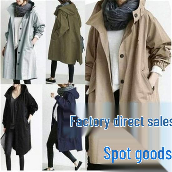 2023 European/American Style Long-Sleeve Cotton Linen Lapel Shirt Dress with Pockets