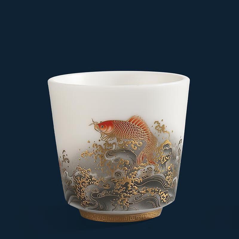High-Grade Mutton-Fat Jade Ceramic Tea Tasting Cup