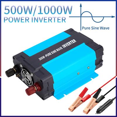 Sortie d'onde sinusoïdale pure à 100 %500 W / 1000 W Onduleur hors réseau Entrée CC 110 V 120 V vers Sortie CA Adaptateur Convertisseur