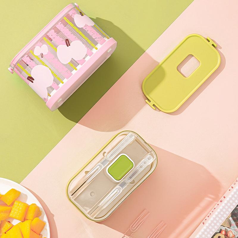 Disposable Fruit Fork Storage Box With 50 Pcs Fruit Forks Press Design Reusable Portable Fork Organizer Home Party Use